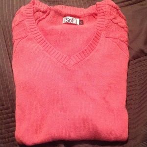 Coral tight fitted casual sweater