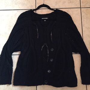 Black crochet sweater