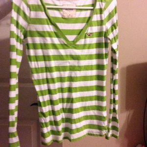 Green and white striped long sleeve