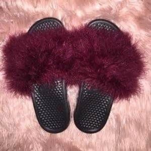 Nike slides with Fur