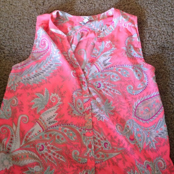 neon pink paisley American eagle top