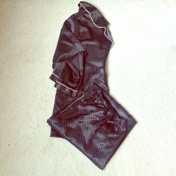 Black and Gold Satin Pajamas