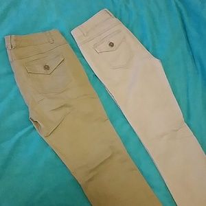 2 pairs of pants light grey and olive green