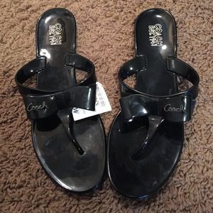 Coach Black Jelly Box Flip Flips size 9