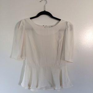 Forever 21 Cream Peplum Top