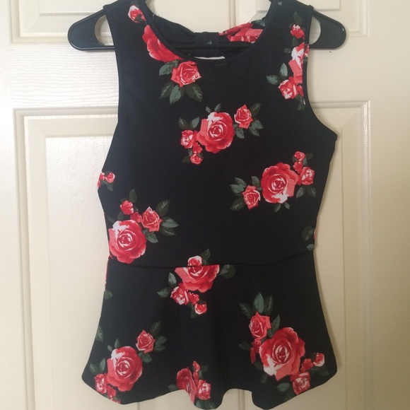Forever 21 rose peplum top