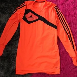 Neon orange long sleeve adidas shirt