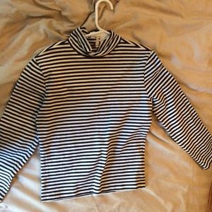 Striped, high neck crop top