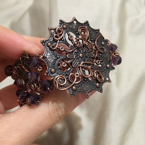 Handmade Bohemian filigree Bracelet Cuff bangle - Picture 2 of 4