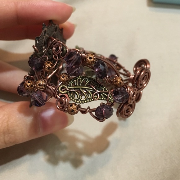 Handmade Bohemian filigree Bracelet Cuff bangle - Picture 3 of 4