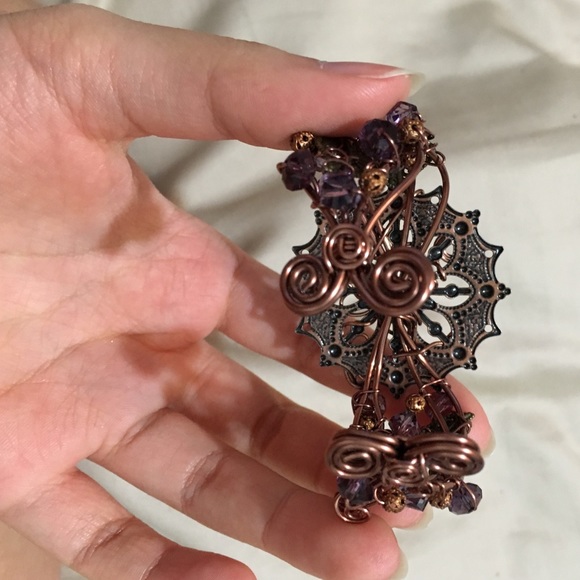 Handmade Bohemian filigree Bracelet Cuff bangle - Picture 4 of 4