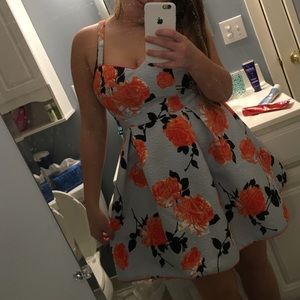 MINKPINK Coral and blue floral dress