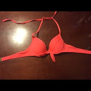 Victoria's Secret coral push-up bikini top