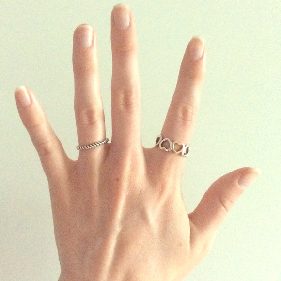 Tiffany & Co. Silver and Rose Gold Heart Ring