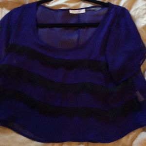 Lush Purple and black lace top