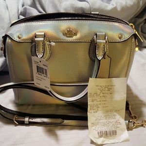 Authentic Coach Hologram leather mini BNT