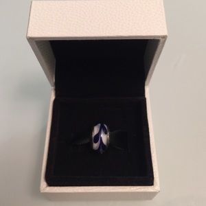 Navy Murano Glass Pandora Bead