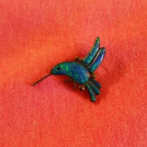 100% Auth. Turquoise and Sterling Silver Brooch!