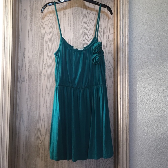 Teal dress with flower detail