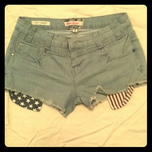 Shorts with flag print