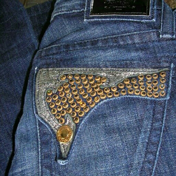 Robin's Jeans Denim - NWOT $460 Robin's jeans Reptilian Sequin pocket 24