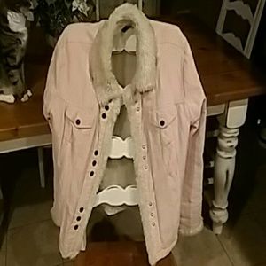 Corduroy fux fur coat