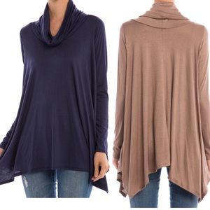 🆕💥NAVY Cowl Neck Tunic Top