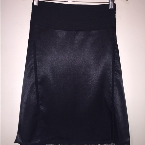 Sisley Silk Skirt with Lace Fringe
