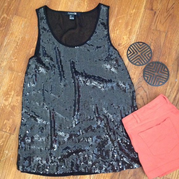 Forever 21 Tops - sequined glam tank top
