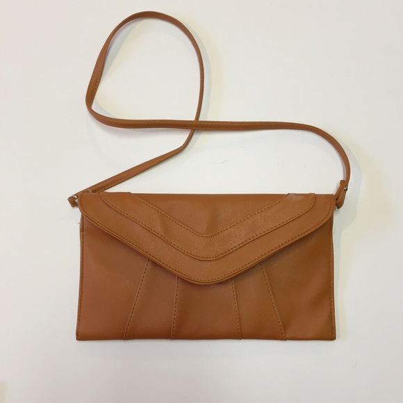 🎉FLASH SALE Cognac Cross-Body Envelope Clutch