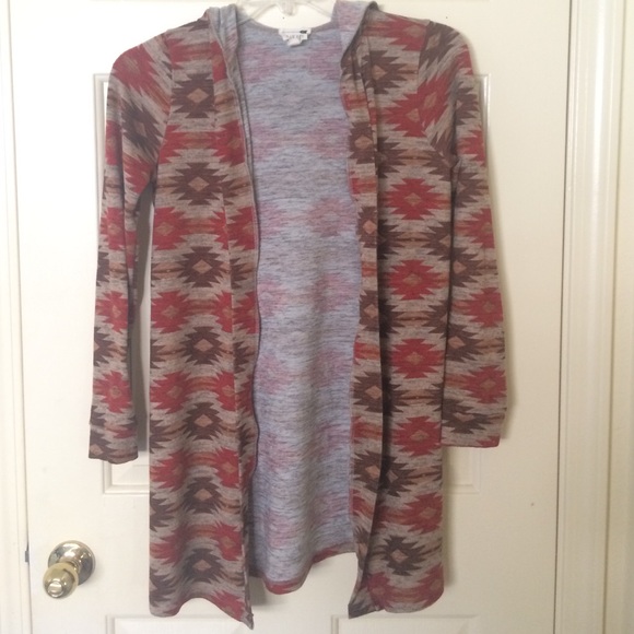 Pacsun Aztec print hooded long cardigan