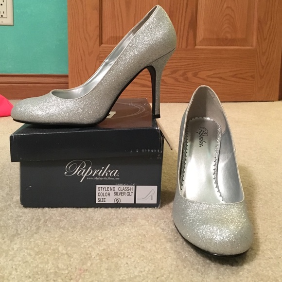 Silver glitter Paprika high heels