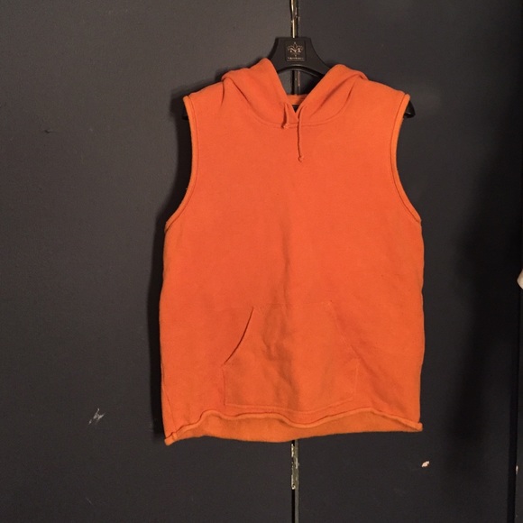 Orange cut sleeve hoodie