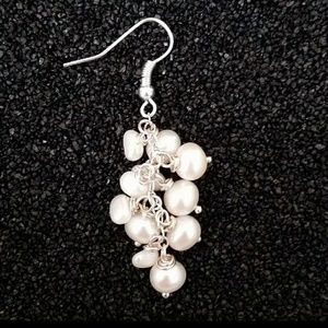 Freshwater pearl and sterling silver earrings
