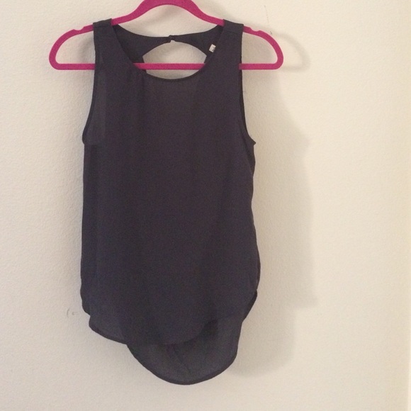 Charcoal gray high low shirt  LUCKY 13 SALE!!