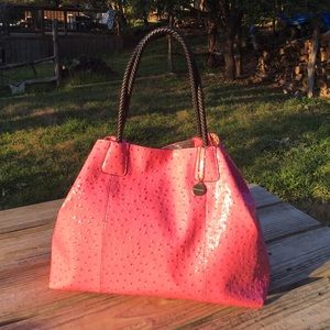 Big Buddha Santorini Ostrich Tote