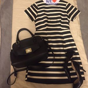 Size 4 H&M black stripe & off white dress.