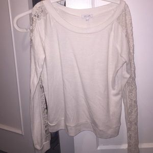 White lacey lightweight sweater