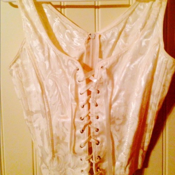 Charlotte Russe white lace up Vest