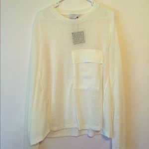 ASOS off white knit long sleeve shirt