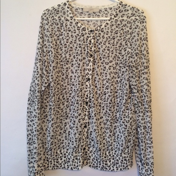 LOFT animal print cardigan
