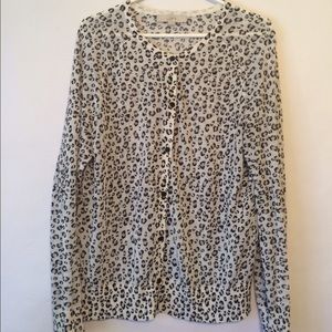 LOFT animal print cardigan