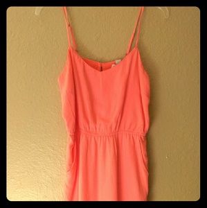 Pink Linen Midi Dress