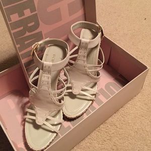 Cream high heel sandals by BCBGeneration