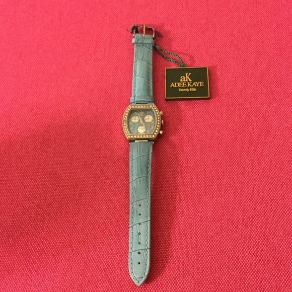 Adee Kaye of Beverly Hills Accessories - NWT Tiffany Blue Genuine Leather Watch.