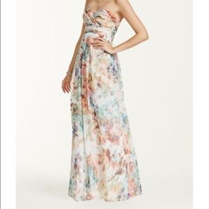 Floral Chiffon Bridesmaid Dress