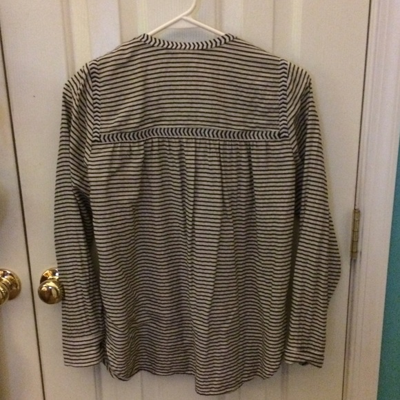 J. Crew embroidered stripped peasant top - Picture 3 of 4