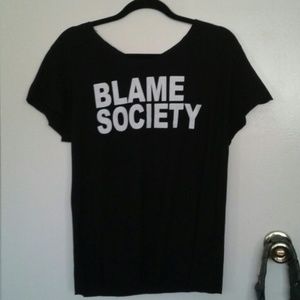 "Blame society" graphic tee