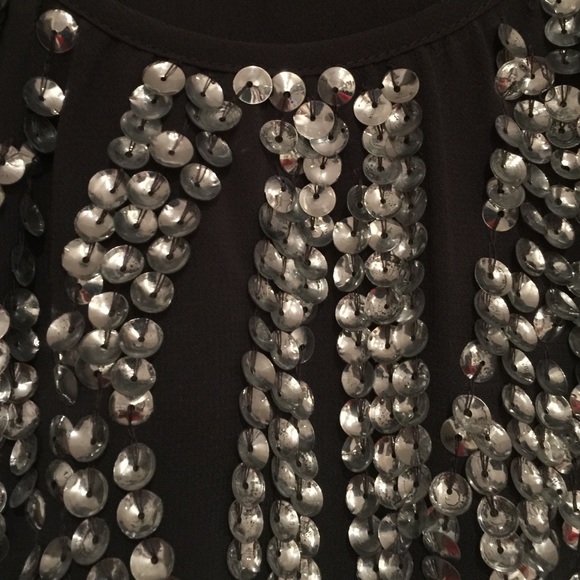 DONATED Charcoal Grey Sequin Blouse - Picture 2 of 3