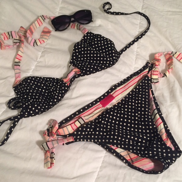 Betsey Johnson Polka Dot Bikini Large